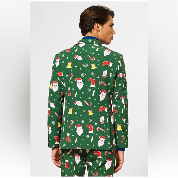 OPPOSUITS Santa Boss Novelty Costume Christmas Party Holiday Green Red Outfit - Picture 9 of 16